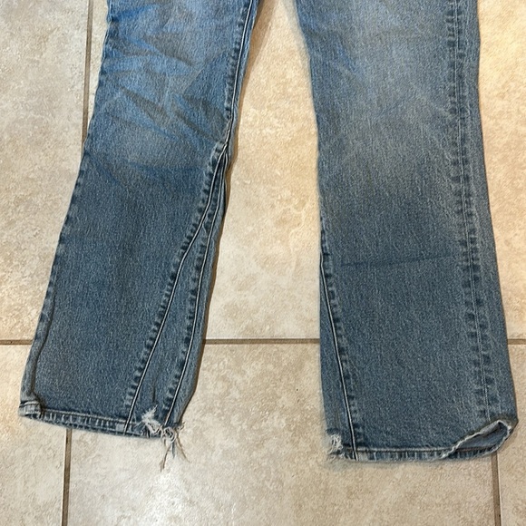 Express Mid-Rise Boot Bootcut Pieced Chewed Hem Jeans 6S Short Flare - Picture 6 of 8